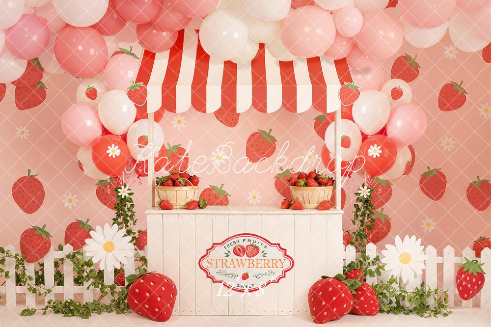 Kate Cake Smash Strawberry Balloons Backdrop Designed by Emstselch - Image 8