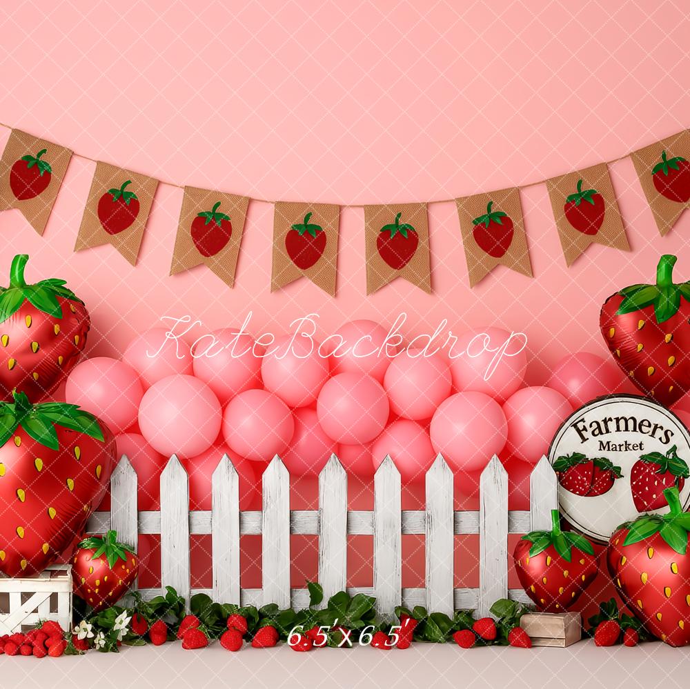 Kate Cake Smash Strawberry Farmers Market Backdrop Designed by Patty Robert - Image 2