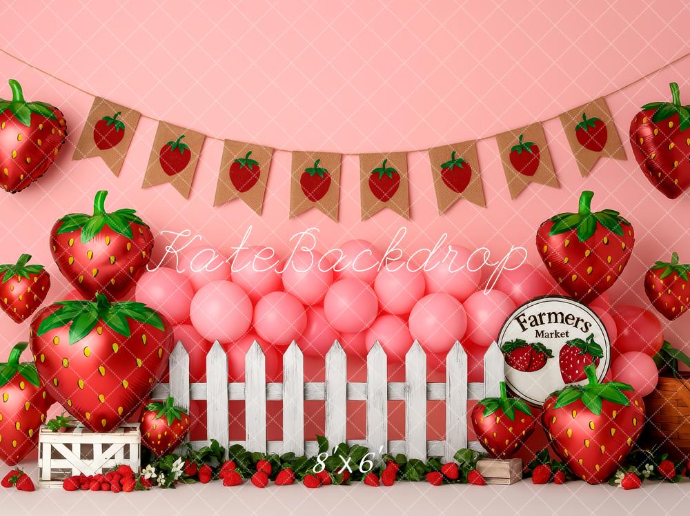 Kate Cake Smash Strawberry Farmers Market Backdrop Designed by Patty Robert - Image 3