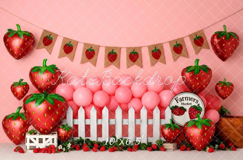 Kate Cake Smash Strawberry Farmers Market Backdrop Designed by Patty Robert - Image 4