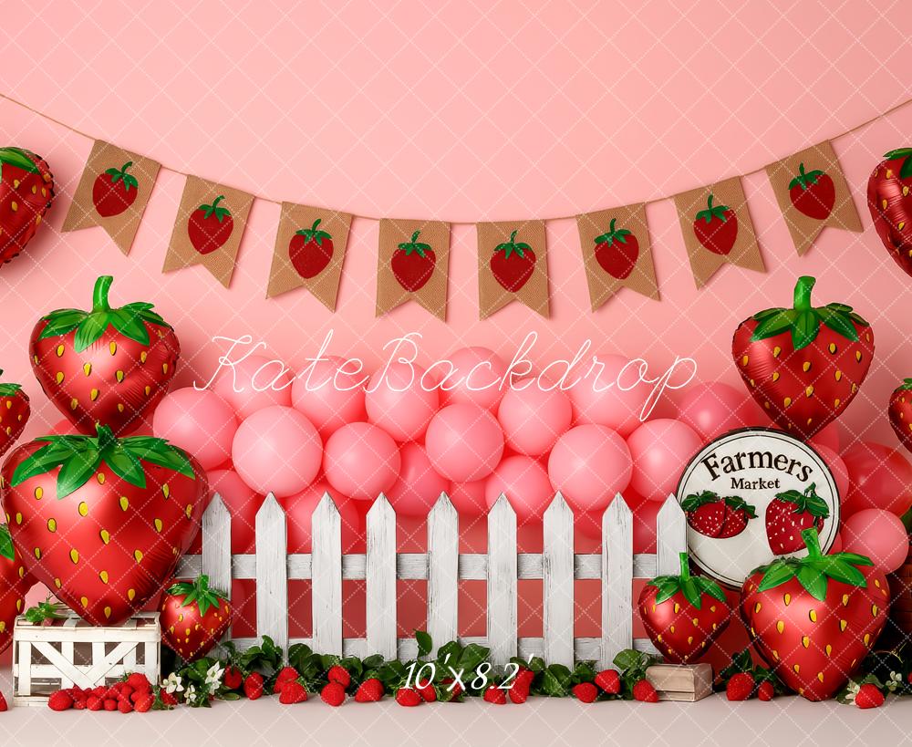 Kate Cake Smash Strawberry Farmers Market Backdrop Designed by Patty Robert - Image 5