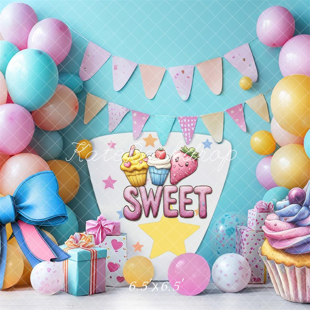 Kate Cake Smash Sweet Balloons Party Backdrop Designed by Laura Bybee - Image 2