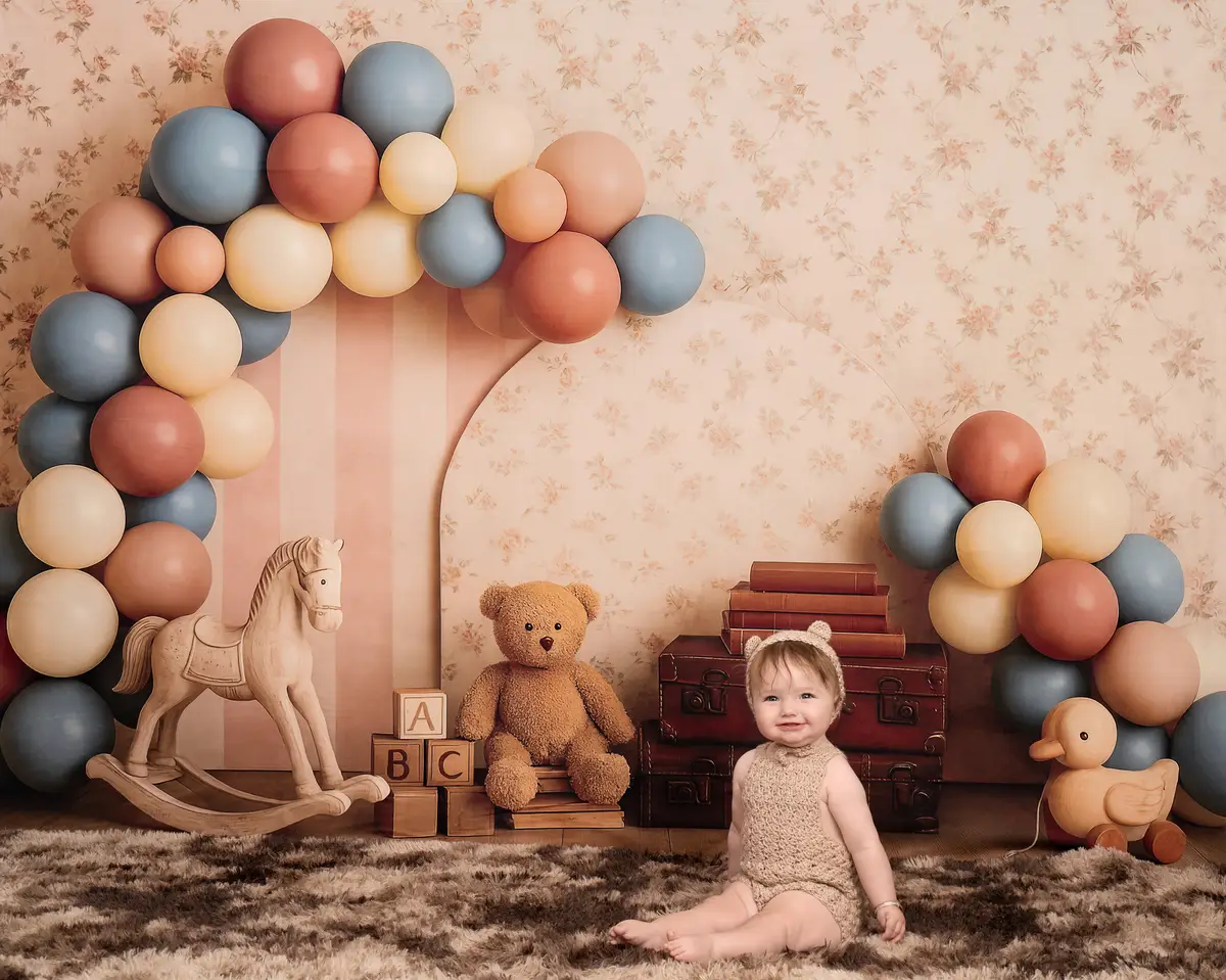 Kate Cake Smash Teddy Bear Balloon Backdrop Designed by Patty Robert - Image 4
