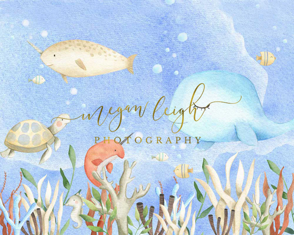Kate Cake Smash Undersea World Backdrop Designed by Megan Leigh Photography - Image 2