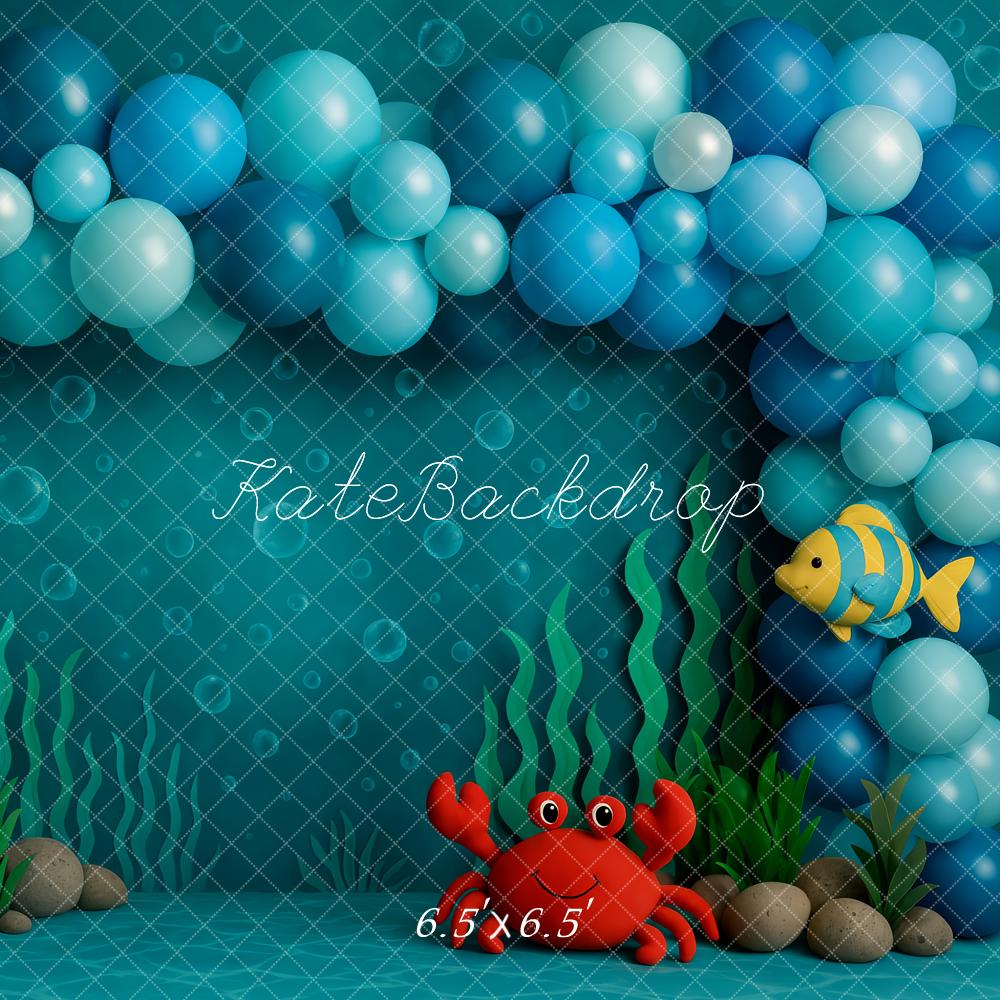 Kate Cake Smash Underwater Mermaid Balloon Backdrop Designed by Patty Robert - Image 2
