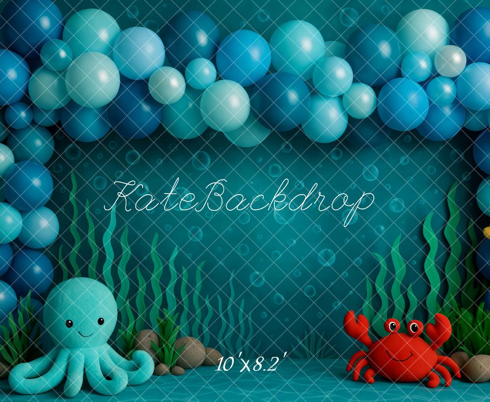 Kate Cake Smash Underwater Mermaid Balloon Backdrop Designed by Patty Robert - Image 5