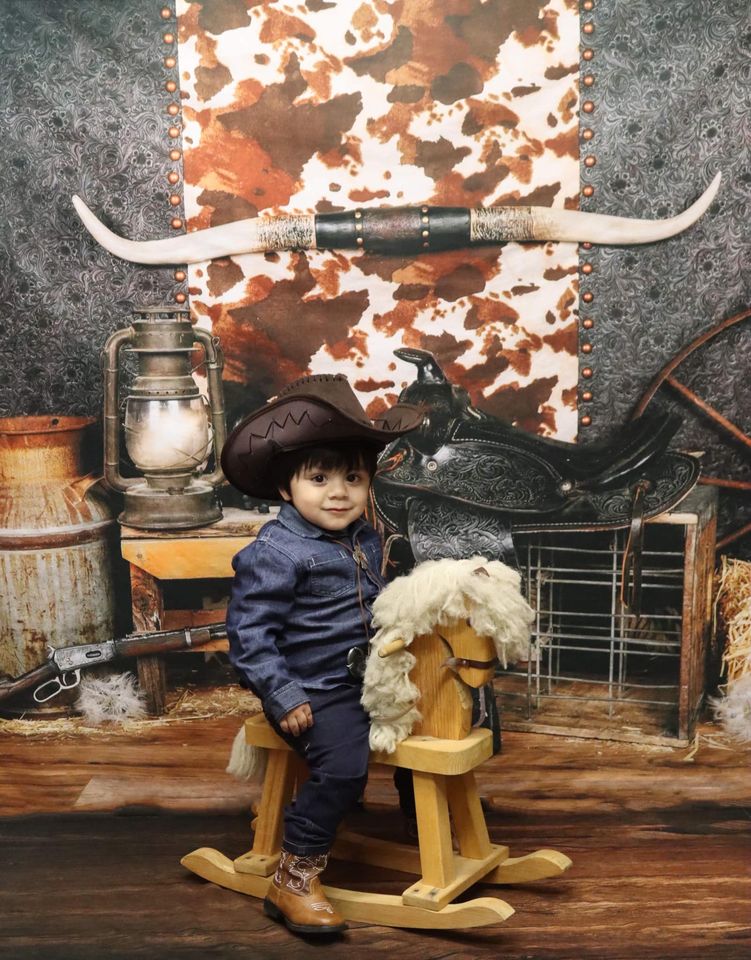 Kate Cake Smash Wild West Fleece Backdrop Designed by Arica Kirby - Image 5