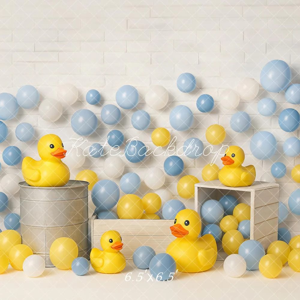 Kate Cake Smash Yellow Duck Balloons Backdrop Designed by Ashley Paul - Image 2