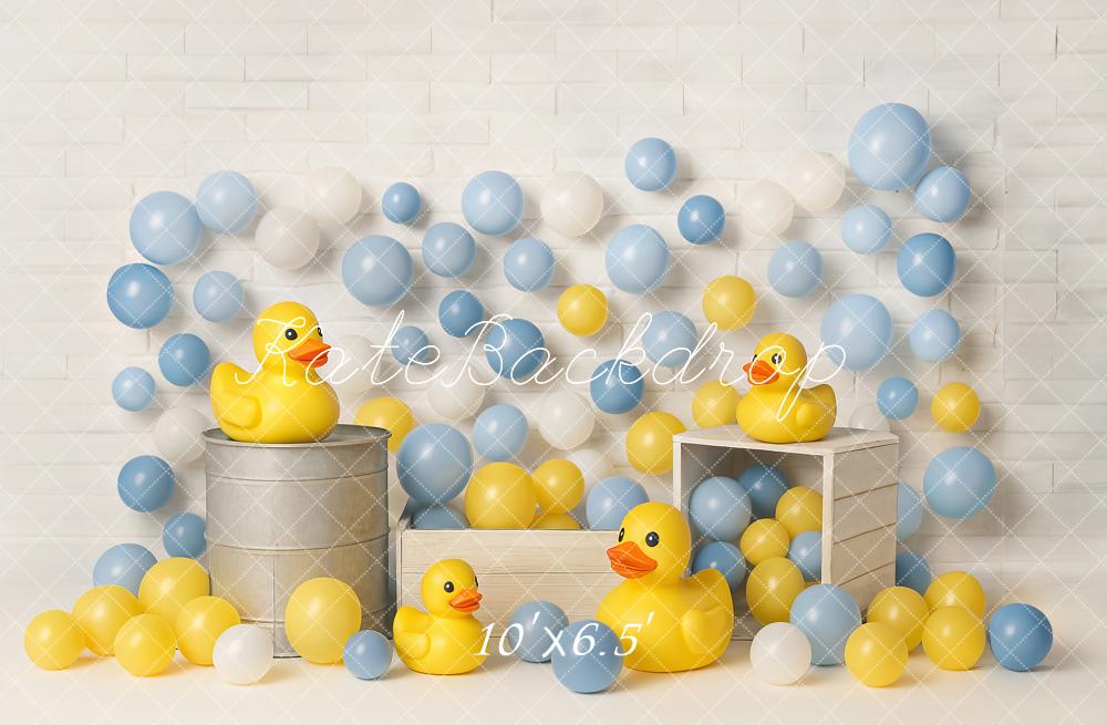 Kate Cake Smash Yellow Duck Balloons Backdrop Designed by Ashley Paul - Image 4