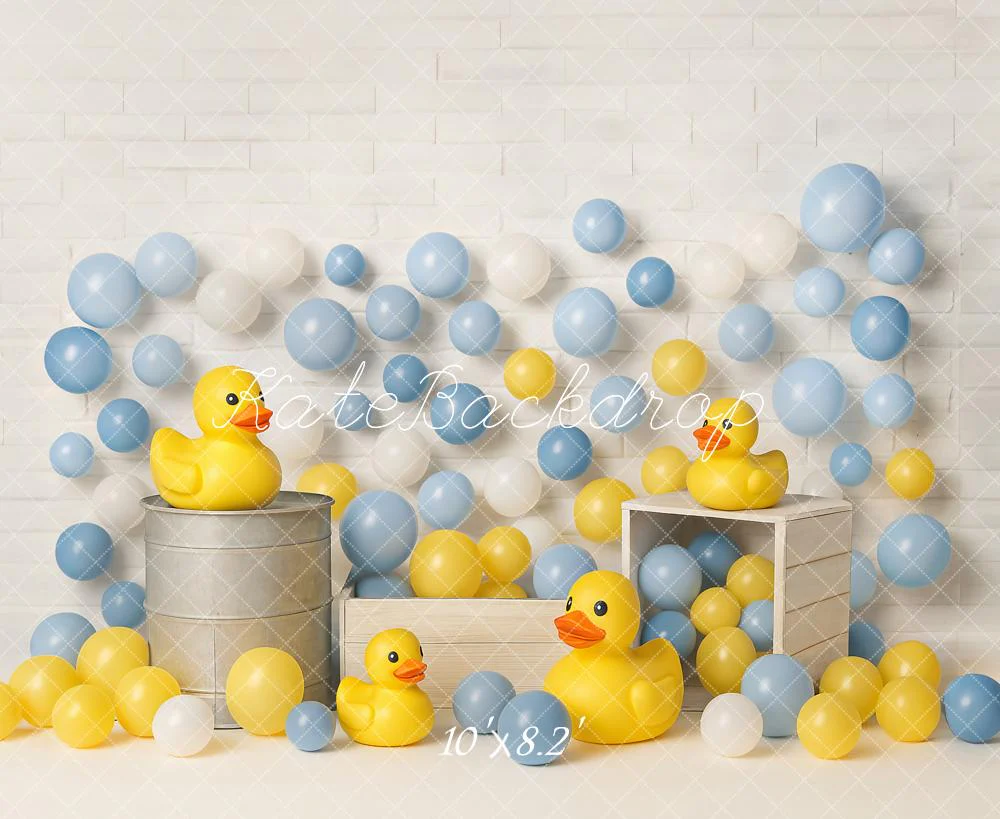 Kate Cake Smash Yellow Duck Balloons Backdrop Designed by Ashley Paul - Image 5
