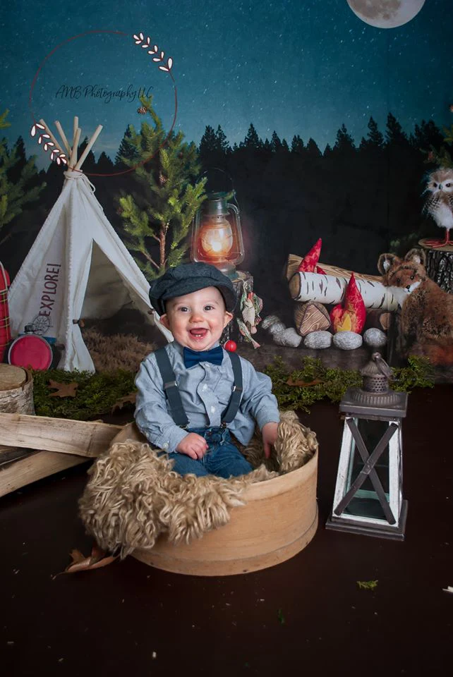 Kate Camping at Night Children Backdrop Designed By Mandy Ringe Photography - Image 3