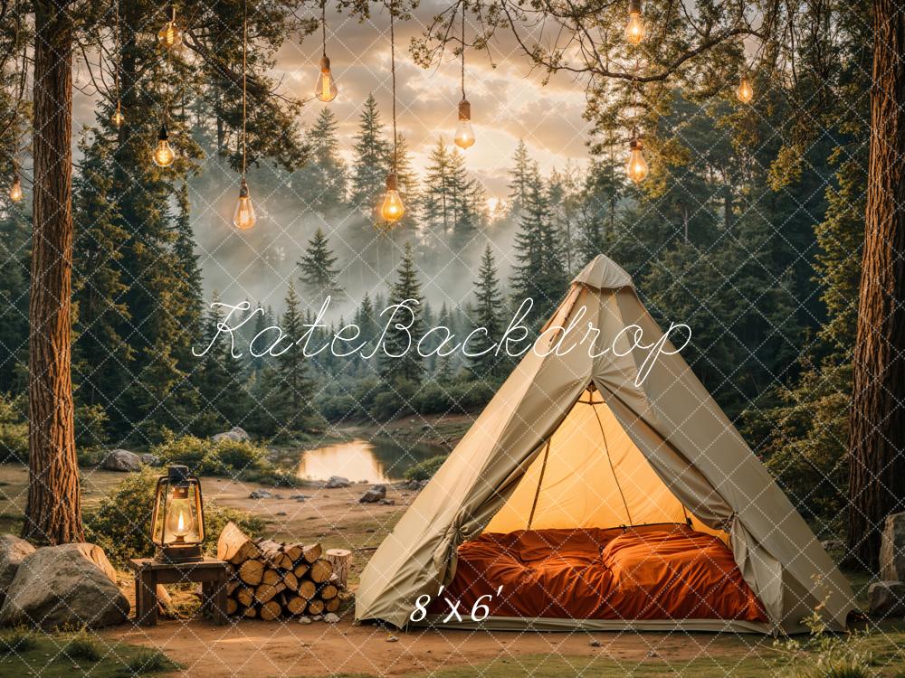 Kate Camping Forest Tent Lights Backdrop Designed by Emetselch - Image 10