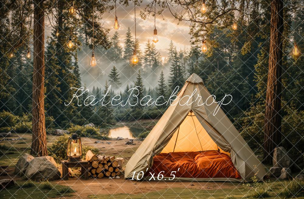 Kate Camping Forest Tent Lights Backdrop Designed by Emetselch - Image 11