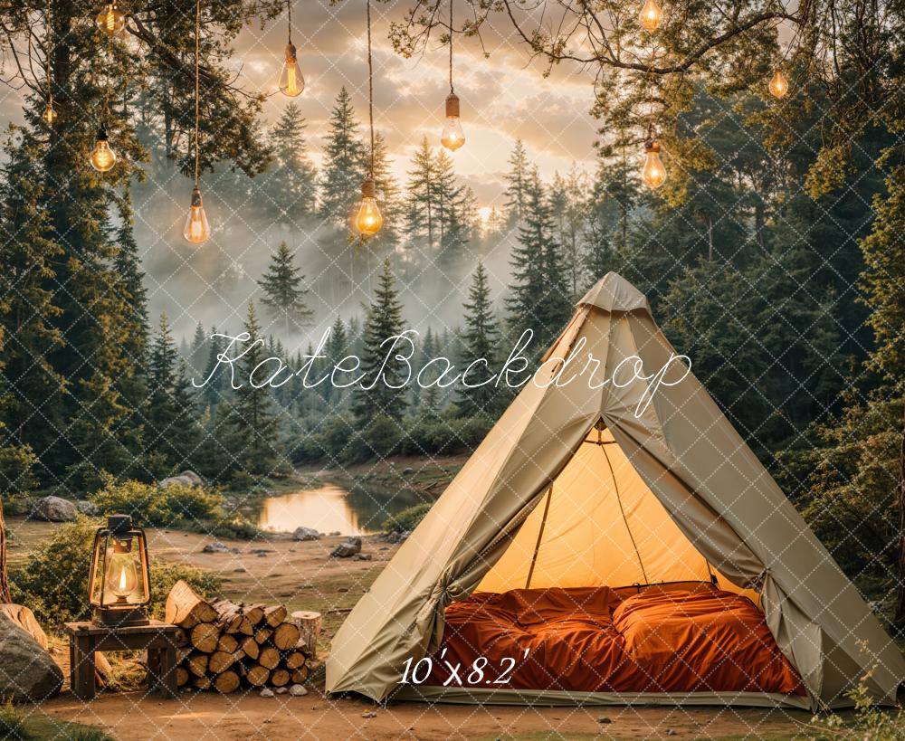 Kate Camping Forest Tent Lights Backdrop Designed by Emetselch - Image 12