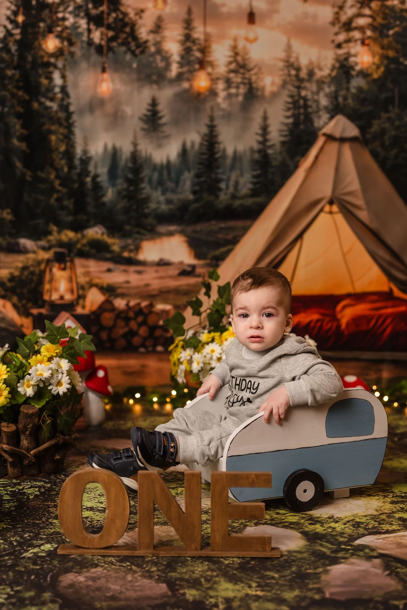 Kate Camping Forest Tent Lights Backdrop Designed by Emetselch - Image 5