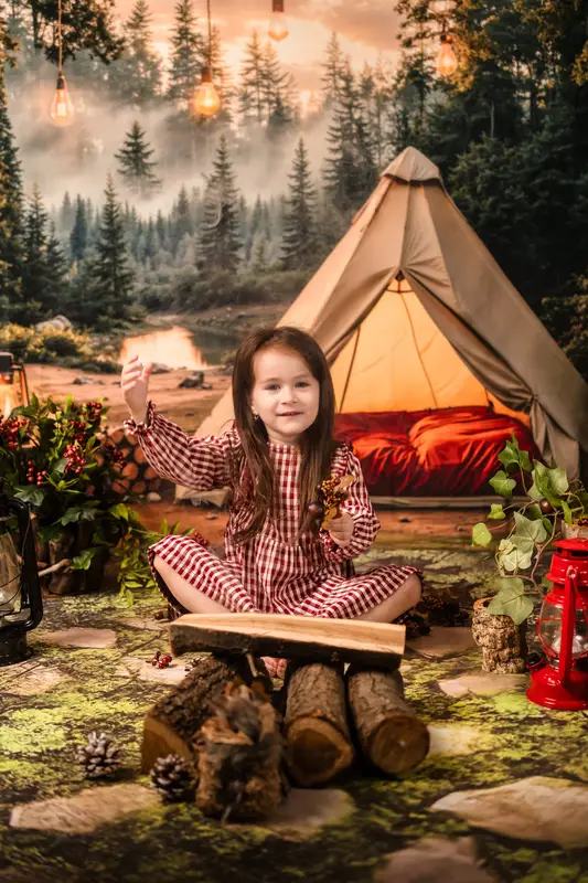 Kate Camping Forest Tent Lights Backdrop Designed by Emetselch - Image 8