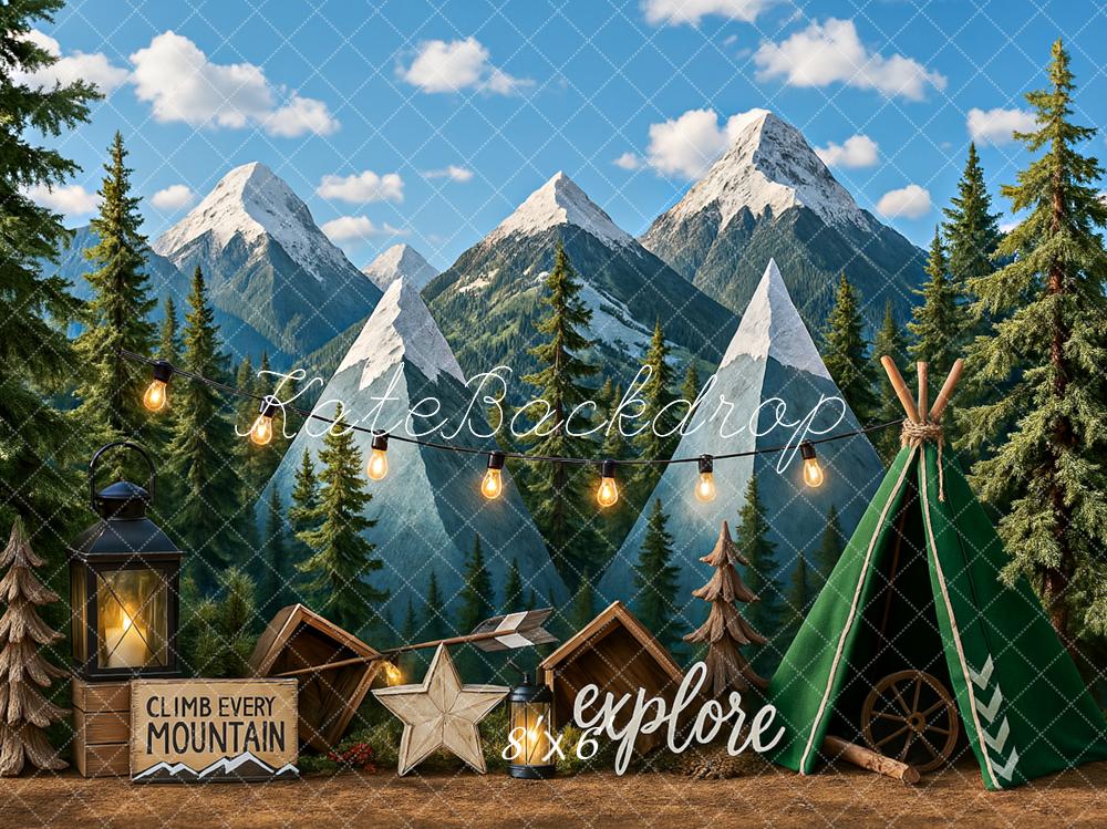 Kate Camping Tent Mountain Adventure Backdrop Designed by Ashley Paul - Image 3
