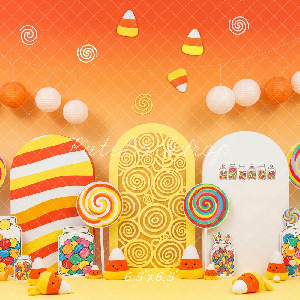 Kate Candy Corn Lollipops Orange Gradient Backdrop Designed by Patty Robert - Image 2