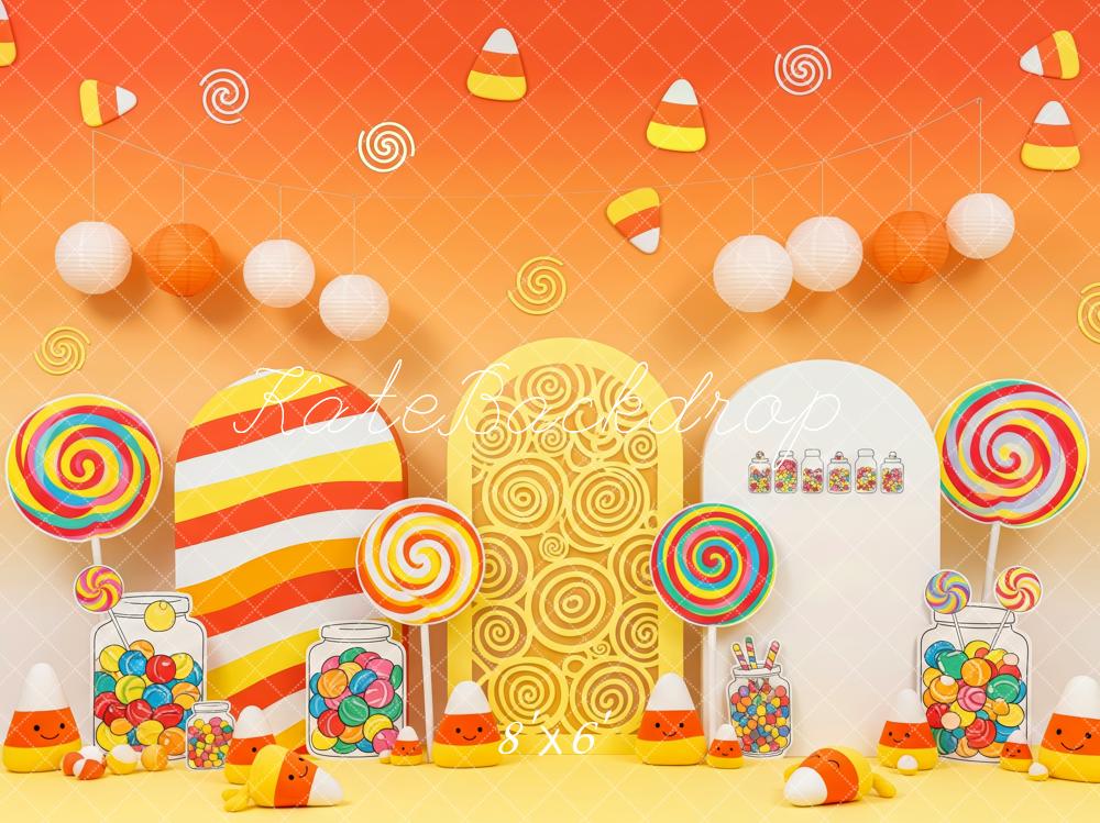 Kate Candy Corn Lollipops Orange Gradient Backdrop Designed by Patty Robert - Image 3