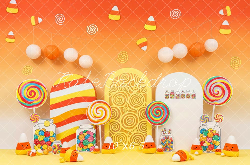 Kate Candy Corn Lollipops Orange Gradient Backdrop Designed by Patty Robert - Image 4