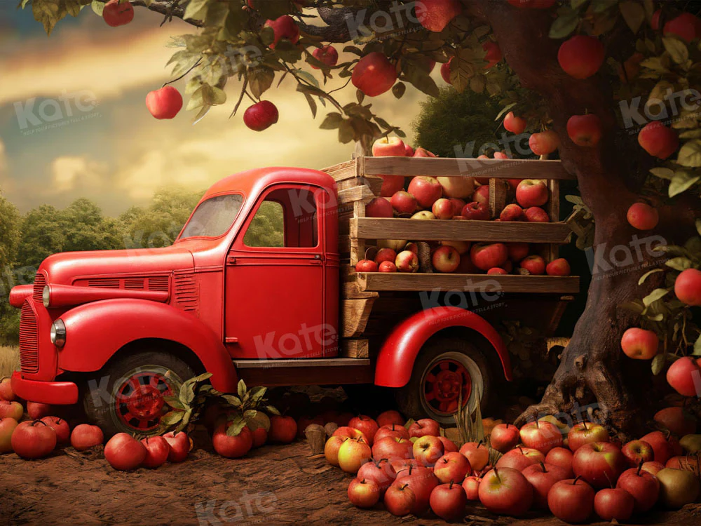 Kate Car Apple Harvest Backdrop for Photography - Image 3