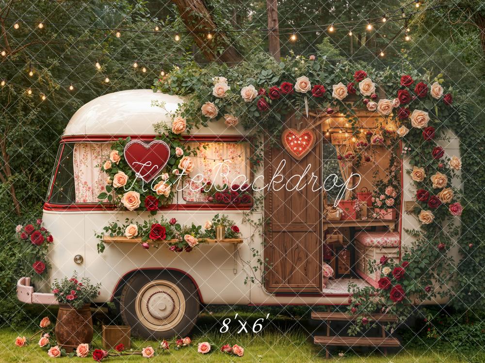 Kate Valentine Caravan Floral Heart Garland Backdrop Designed by Emetselch - Image 3