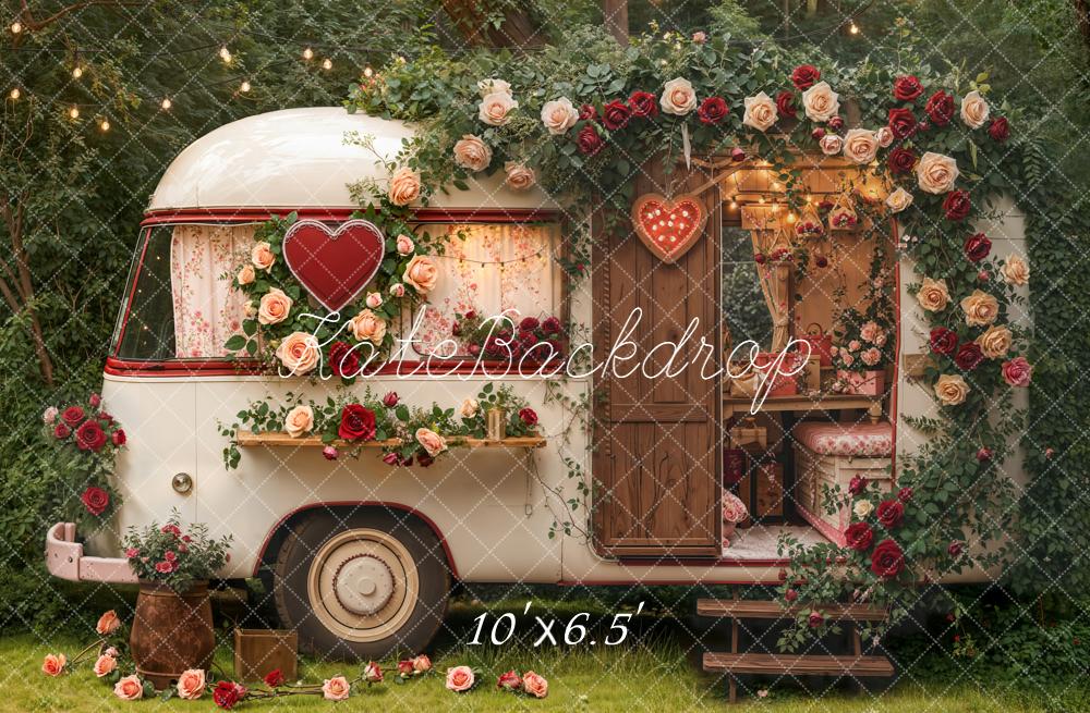 Kate Valentine Caravan Floral Heart Garland Backdrop Designed by Emetselch - Image 4