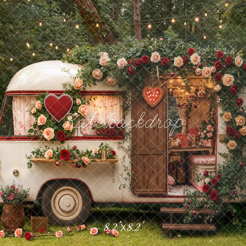Kate Valentine Caravan Floral Heart Garland Backdrop Designed by Emetselch - Image 5