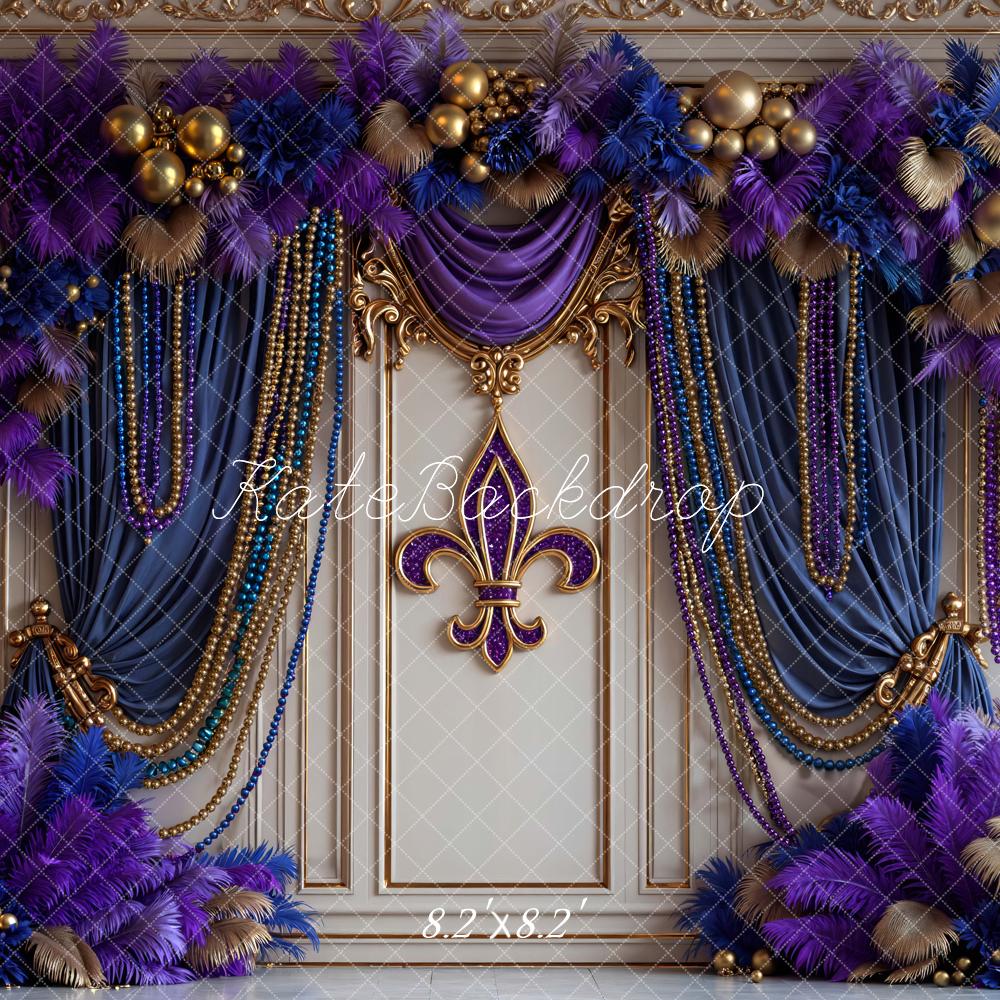 Kate Carnival Floral Purple Gold Drapes Backdrop Designed by Mini MakeBelieve - Image 5
