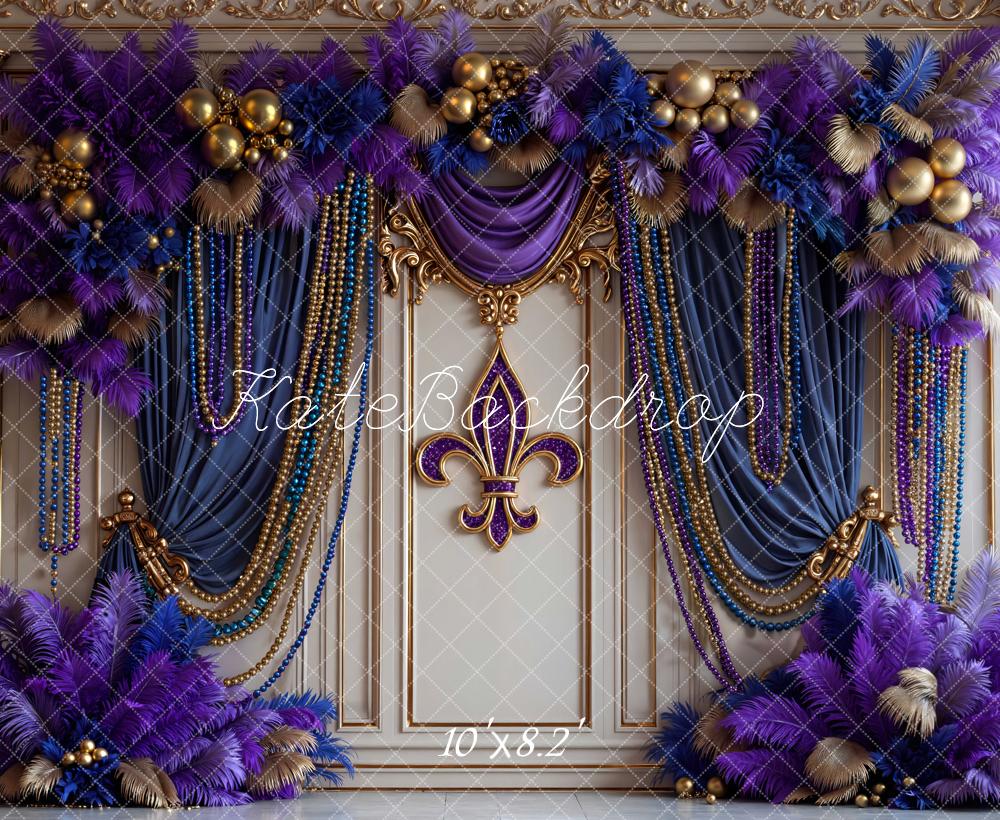 Kate Carnival Floral Purple Gold Drapes Backdrop Designed by Mini MakeBelieve - Image 6