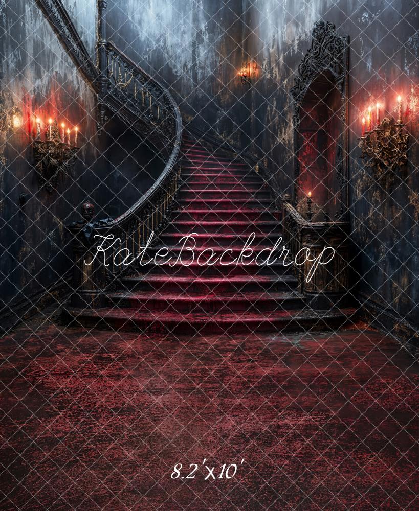 Kate Halooween Cascading Stairs Gothic Fleece Backdrop Designed by Emetselch - Image 3