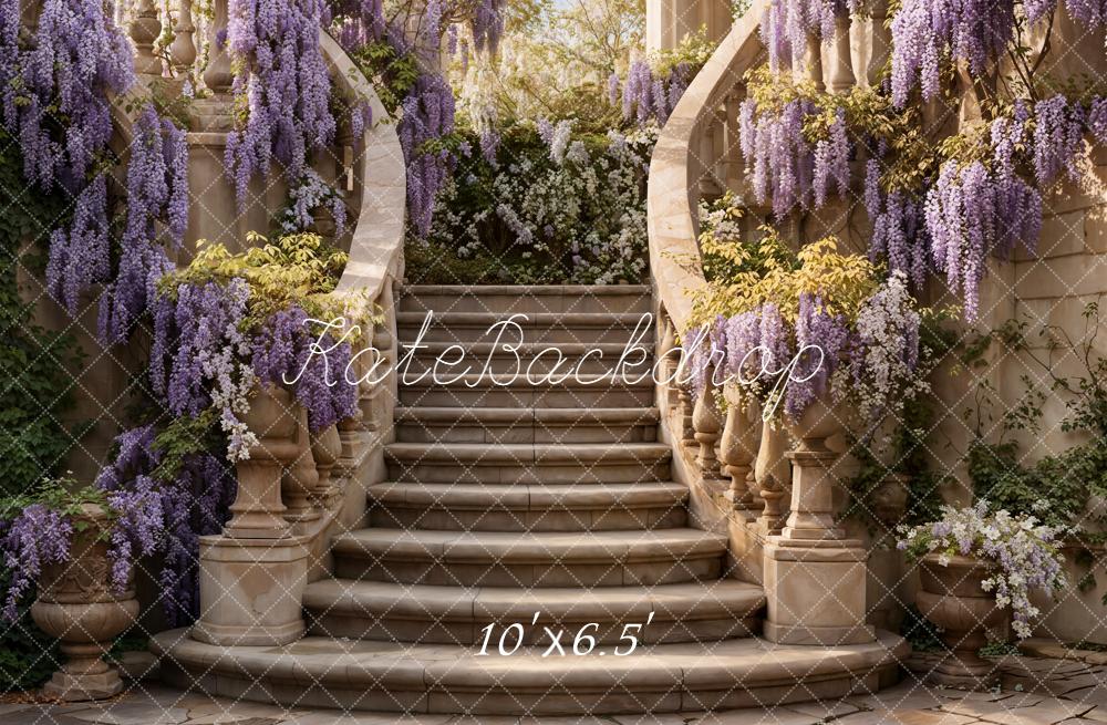 Kate Spring Cascading Stairs Wisteria Garden Backdrop Designed by Emetselch - Image 4