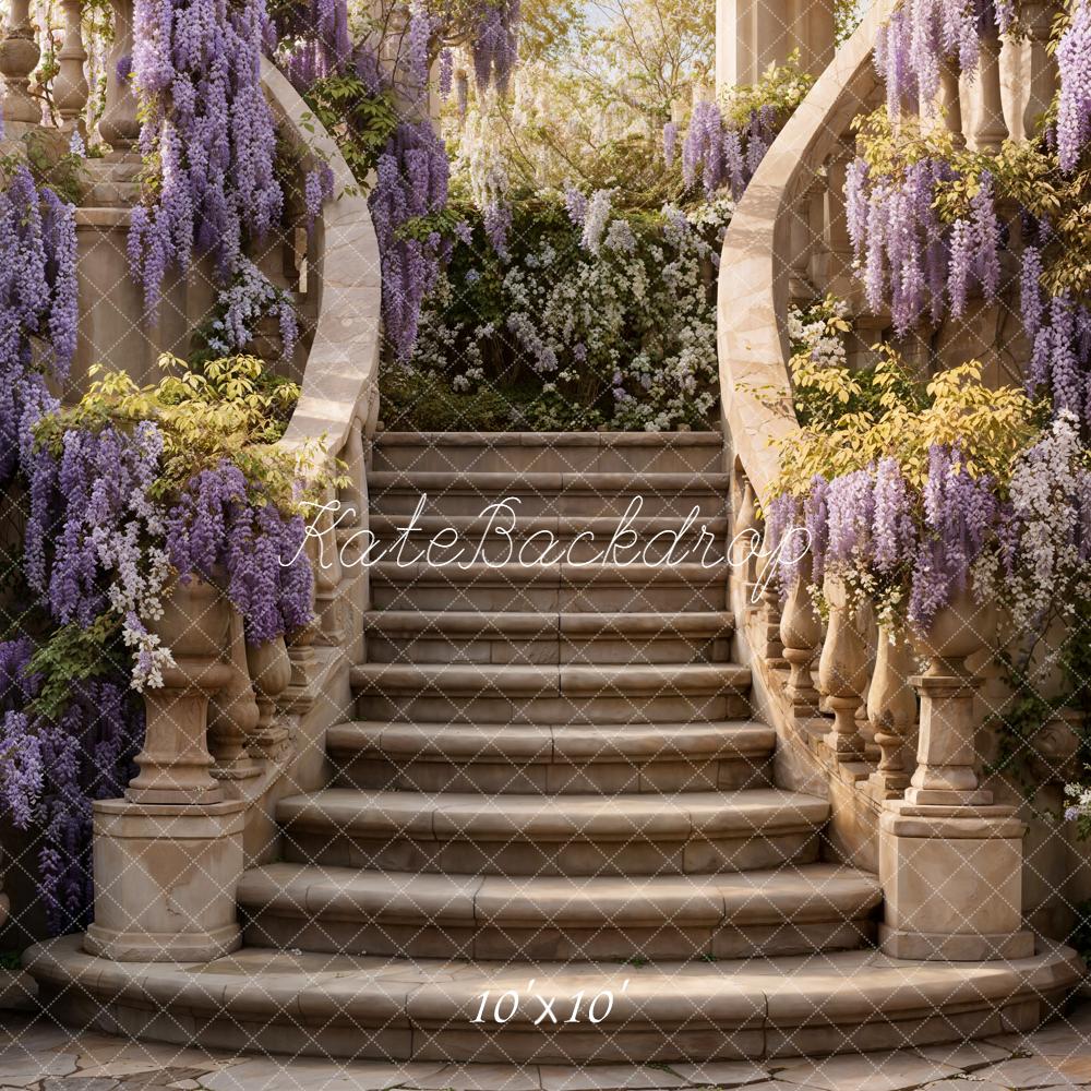 Kate Spring Cascading Stairs Wisteria Garden Backdrop Designed by Emetselch - Image 7