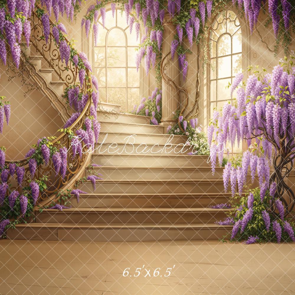 Kate Cascading Stairs Wisteria Windows Backdrop Designed by Chain Photography - Image 2
