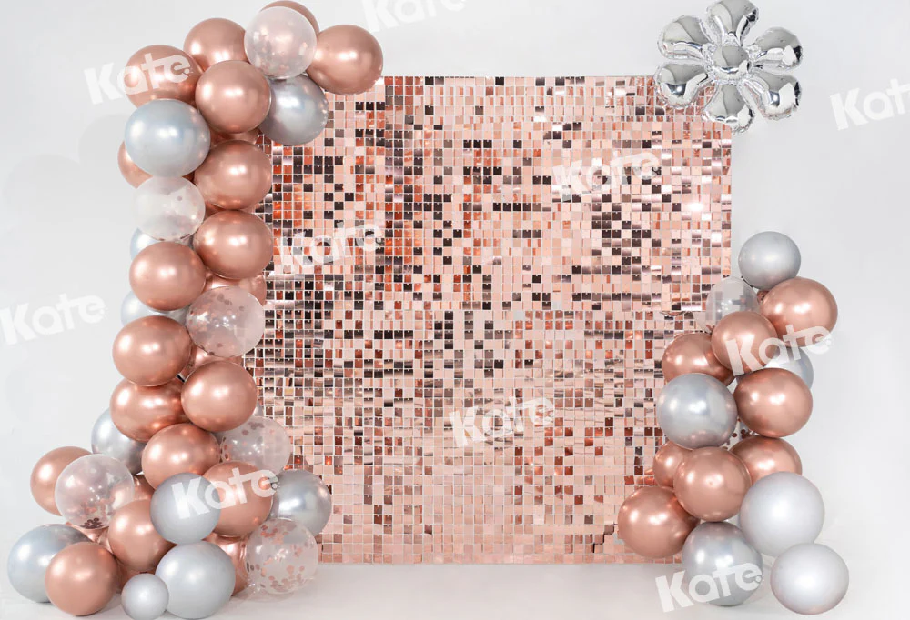 Kate Champagne Balloons Shiny Party Backdrop Designed by Emetselch