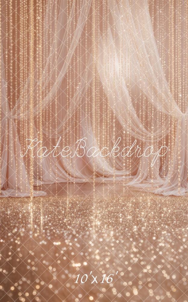 Kate Champagne Curtains Fairy Lights Sparkle Backdrop Designed by Emstselch - Image 11