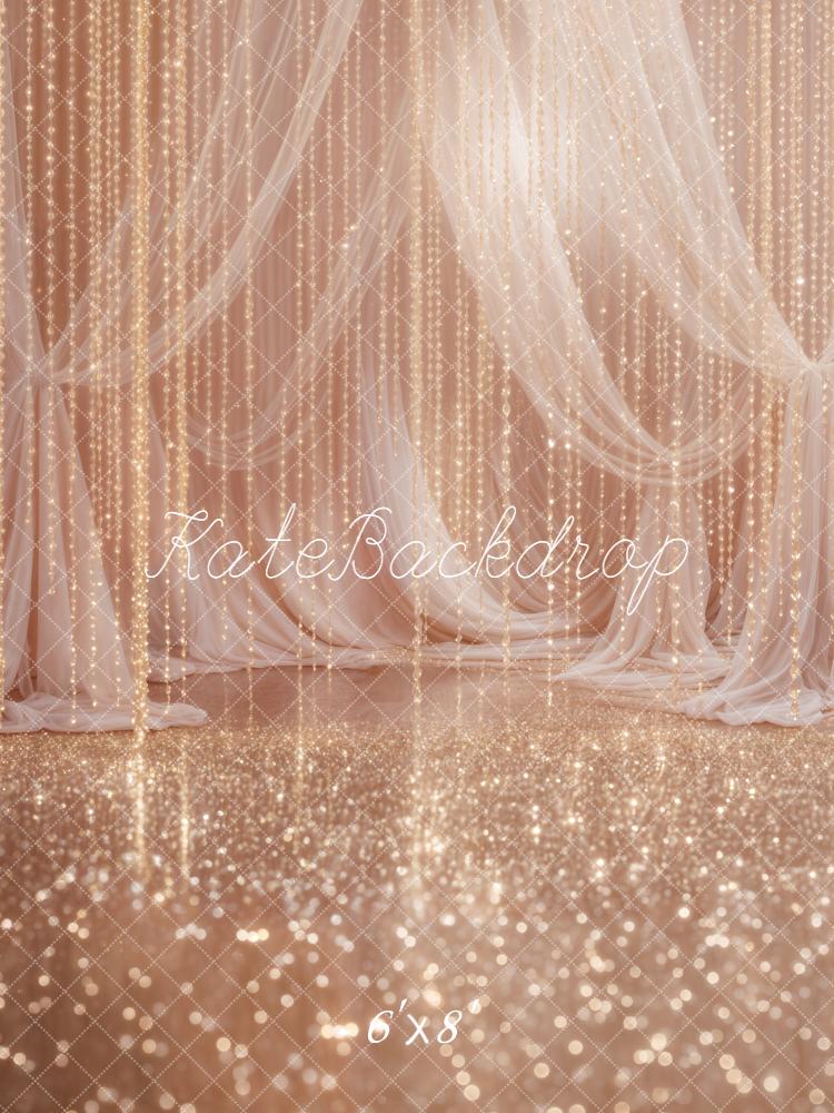 Kate Champagne Curtains Fairy Lights Sparkle Backdrop Designed by Emstselch - Image 3
