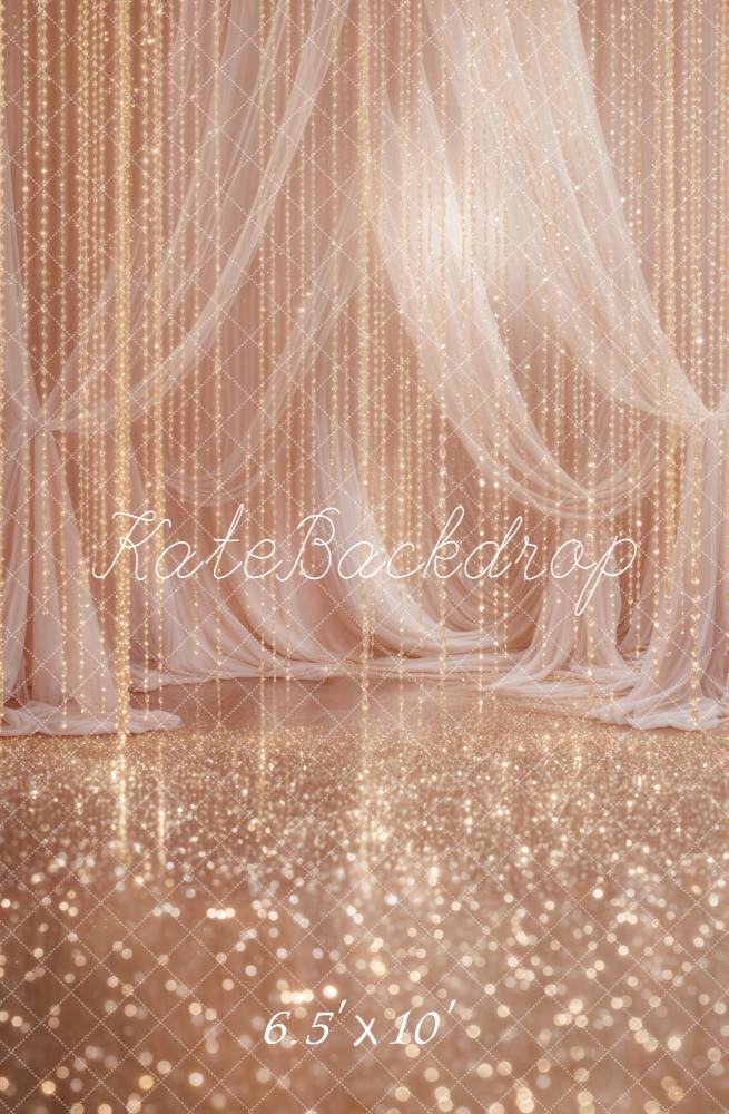 Kate Champagne Curtains Fairy Lights Sparkle Backdrop Designed by Emstselch - Image 4