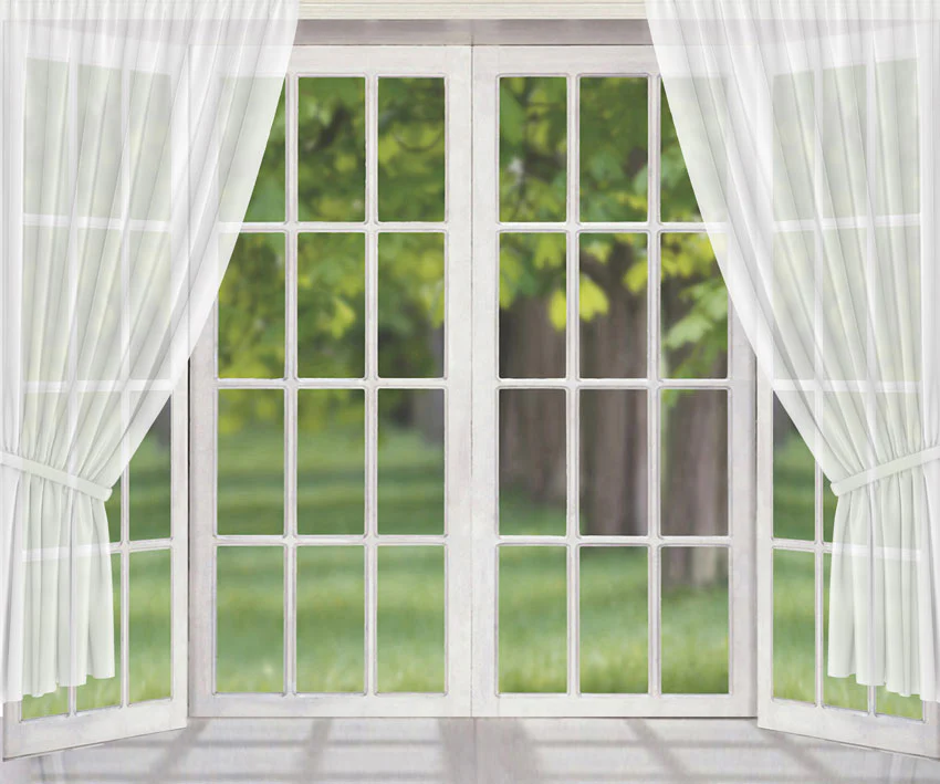 Kate Window View White Curtain Spring Backdrop Designed by JS Photography - Image 10