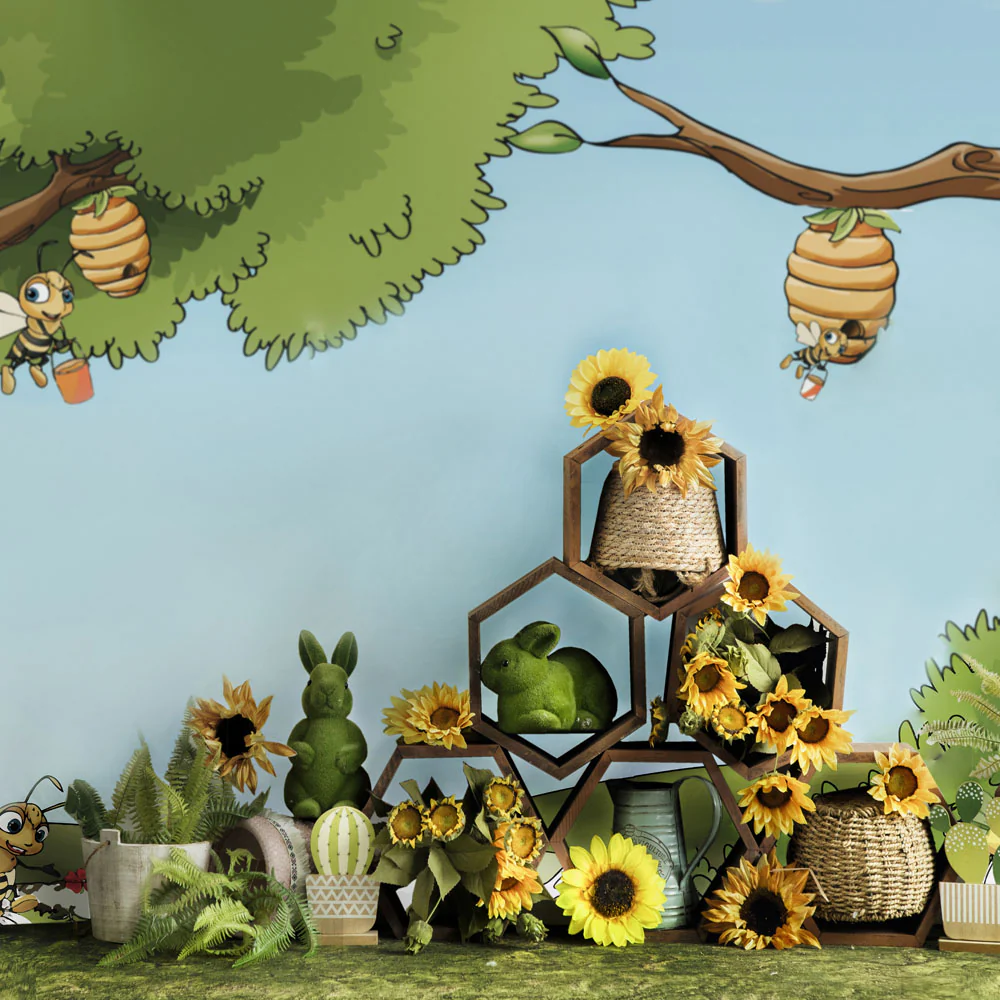 Kate Children Bee Under Tree Backdrop Designed by Emetselch - Image 2