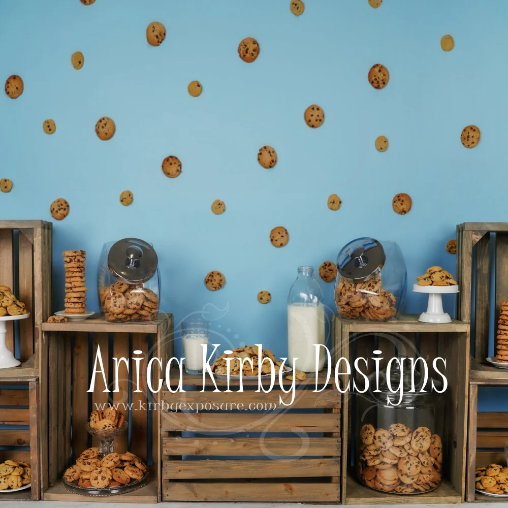 Kate Children Birthday Cookies Blue Backdrop designed by Arica Kirby - Image 2