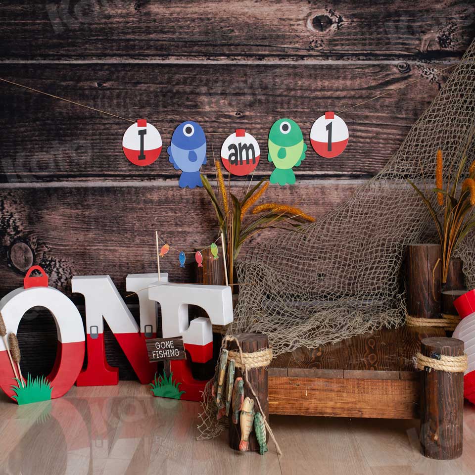 Kate Children Birthday for One Catch Fish Style Backdrop for Photography Designed by Leila Steffens - Image 2