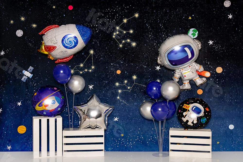 Kate Children Cake Smash Astronaut Universe Backdrop Designed by Emetselch - Image 2