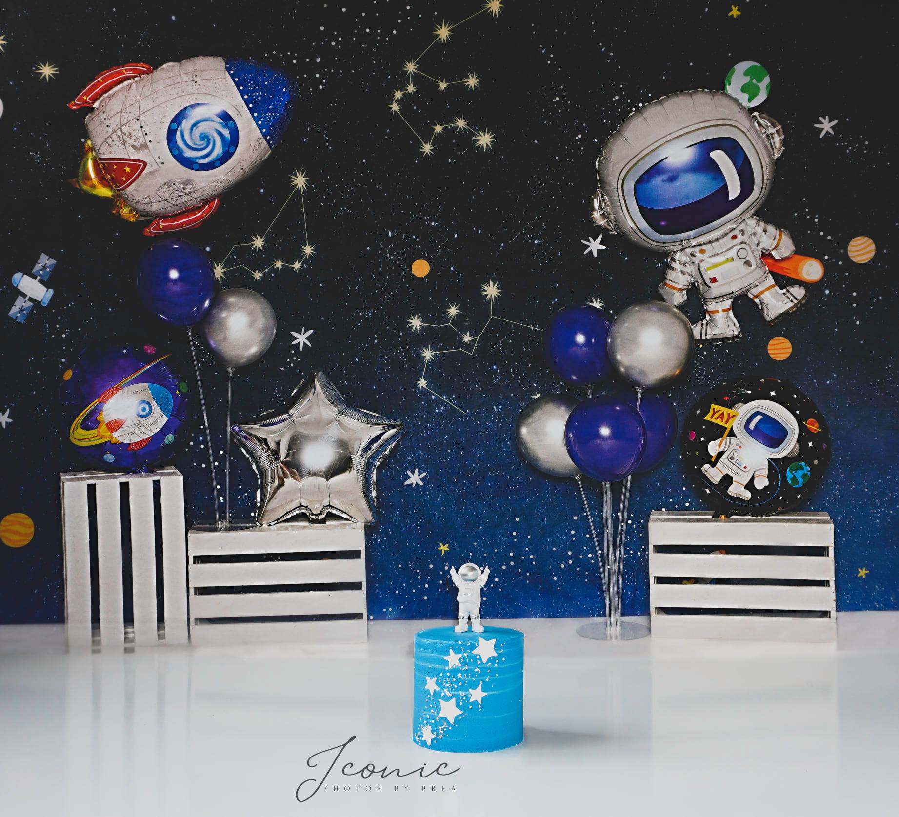 Kate Children Cake Smash Astronaut Universe Backdrop Designed by Emetselch - Image 4