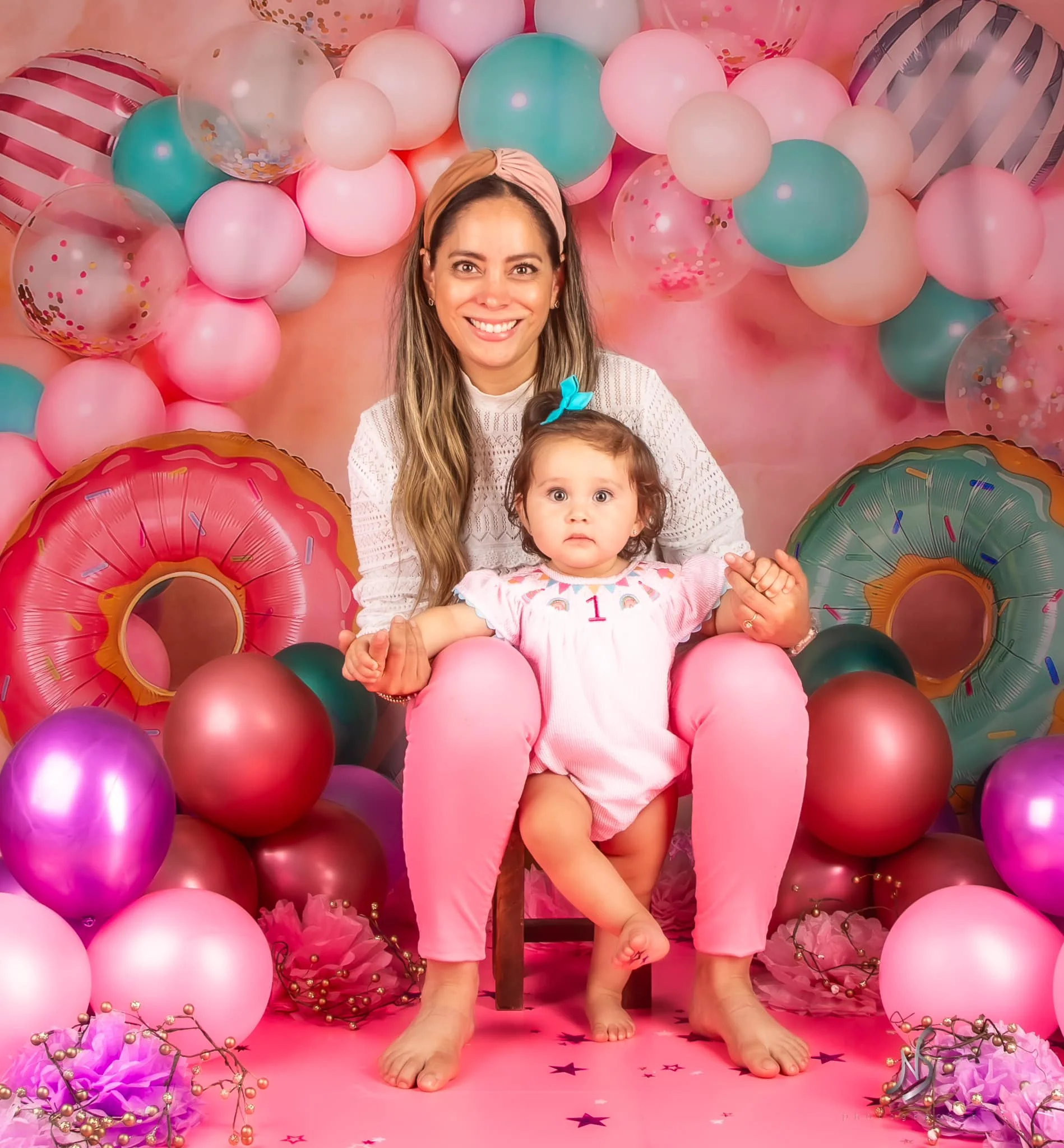 Kate Children Cake Smash Donut Balloons Backdrop Designed by Emetselch - Image 12