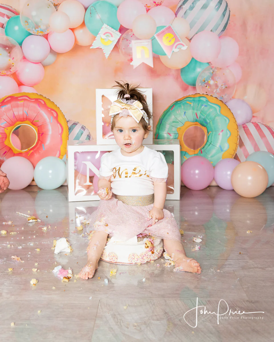 Kate Children Cake Smash Donut Balloons Backdrop Designed by Emetselch - Image 3