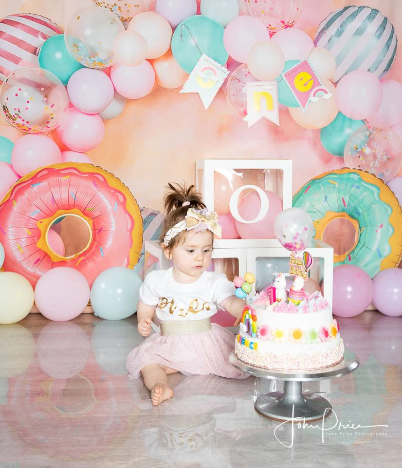 Kate Children Cake Smash Donut Balloons Backdrop Designed by Emetselch - Image 6