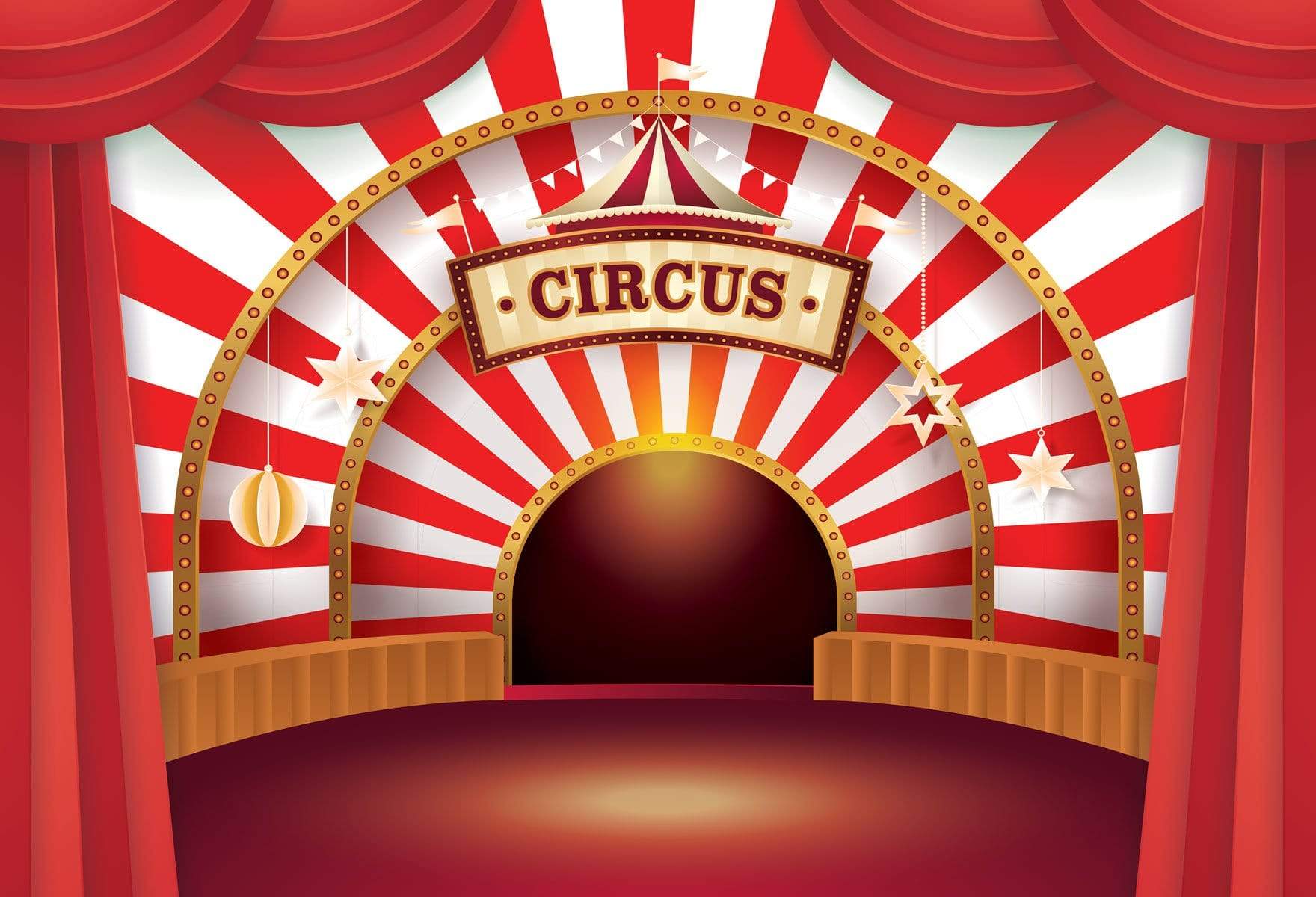 Kate Children Circus Stage Red Backdrop for Photography - Image 2
