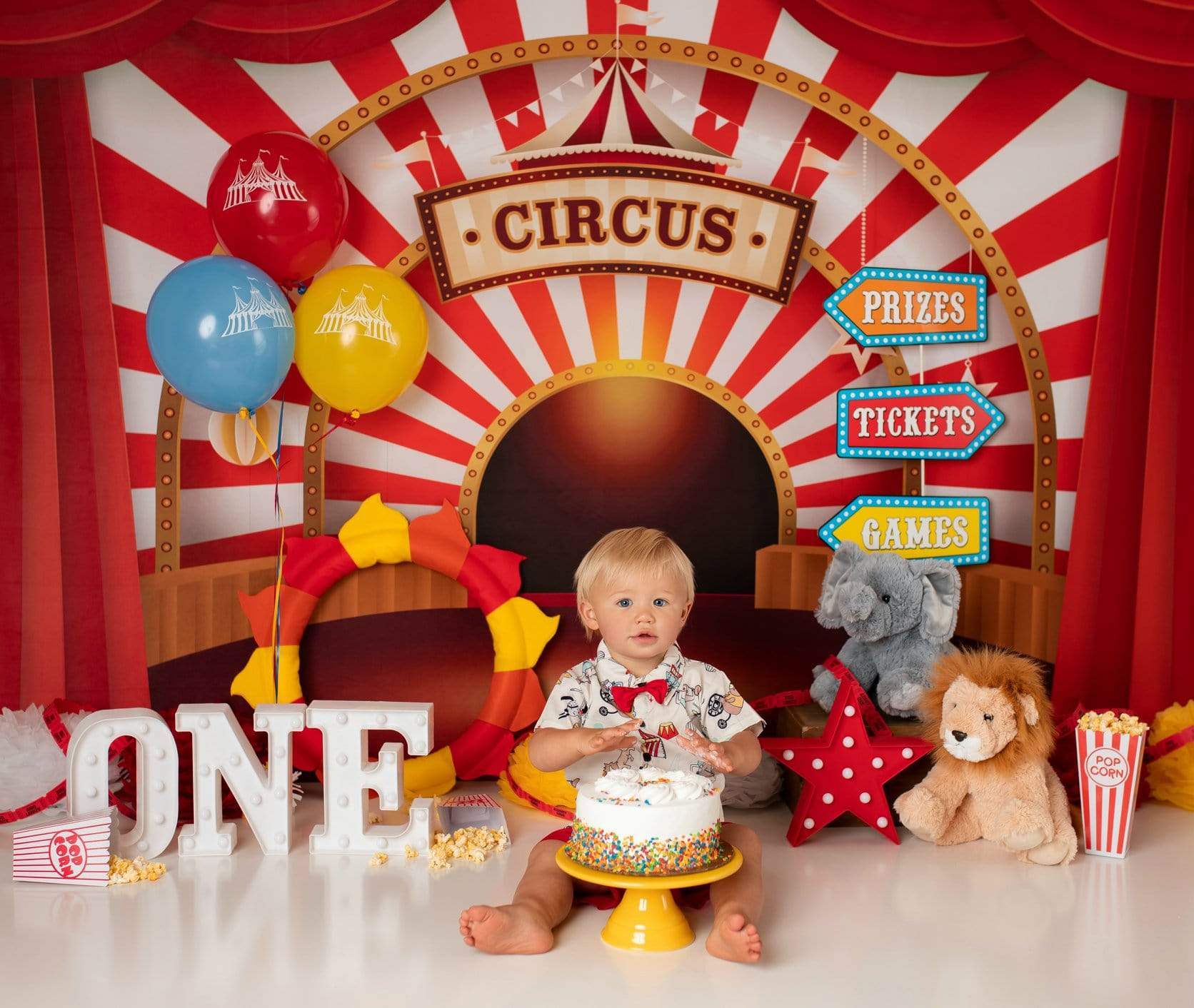 Kate Children Circus Stage Red Backdrop for Photography - Image 3
