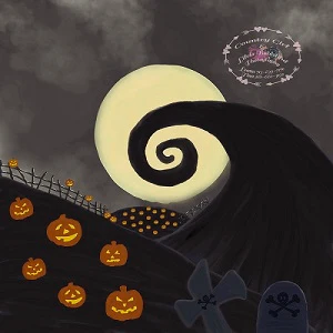 Kate Children Halloween Pumpkin garden nightmare Backdrop Designed by Leann West - Image 2
